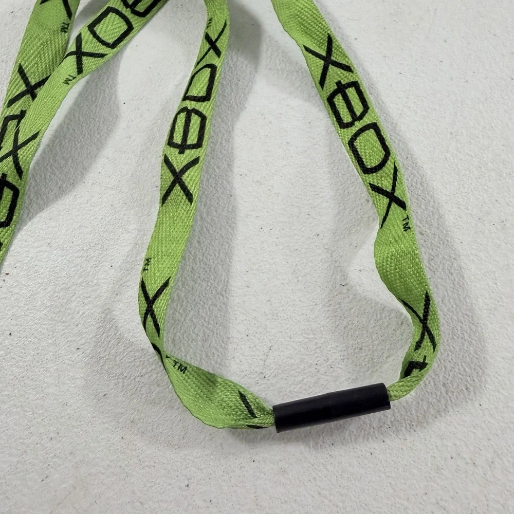 Original Microsoft Xbox Green Black Promo Promotional Lanyard ID Holder Clip